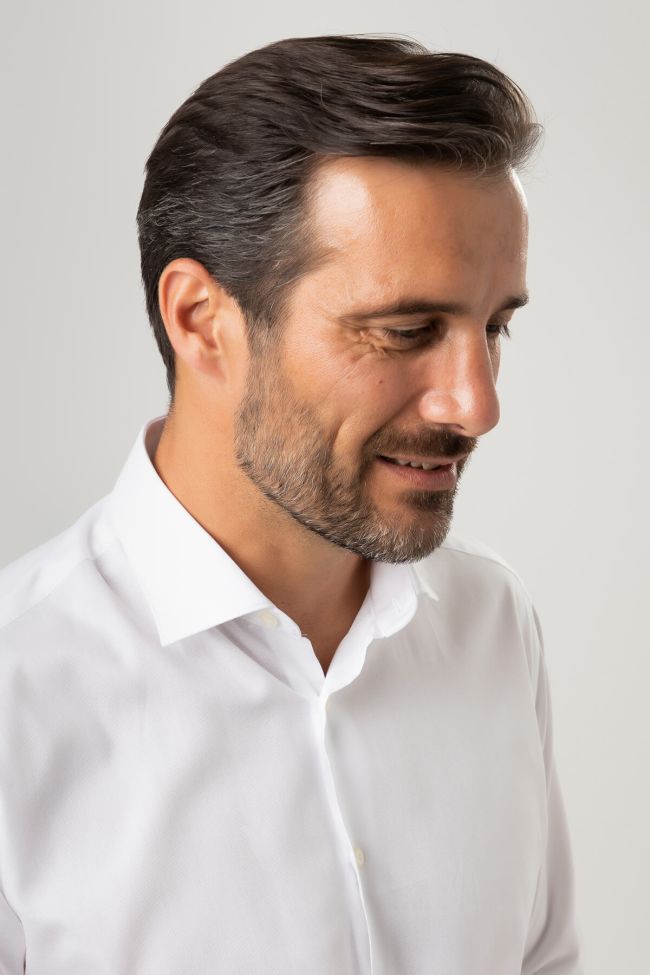 Aplomb Hemd Herren Aplomb Slim Einfarbig 100% Baumwolle Kragen Französisch Lange Ärmel