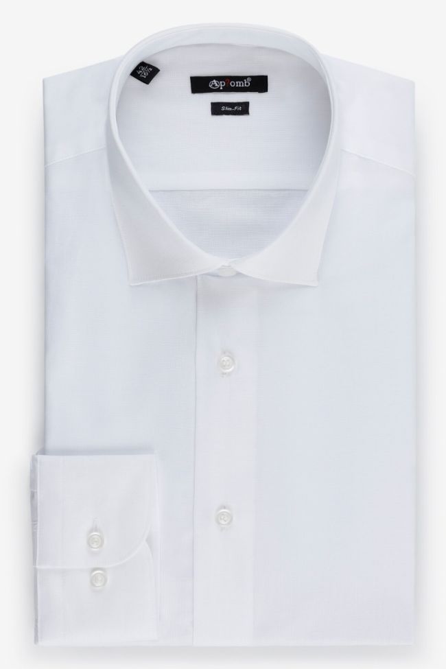 aplomb Hemd Herren Aplomb Slim Einfarbig 100% Baumwolle kragen Französisch Lange Ärmel