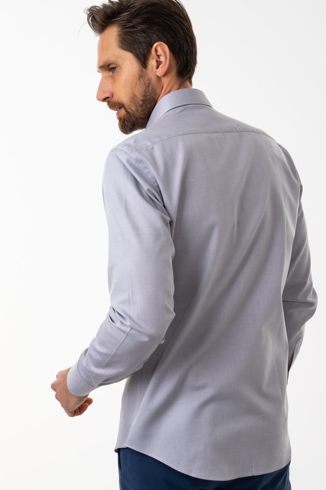 Aplomb Hemd Herren Aplomb Slim Einfarbig 100% Baumwolle Kragen Französisch Lange Ärmel