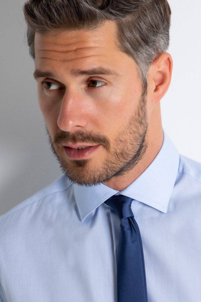 Aplomb Hemd Herren Aplomb Slim Einfarbig 100% Baumwolle Kragen Französisch Lange Ärmel