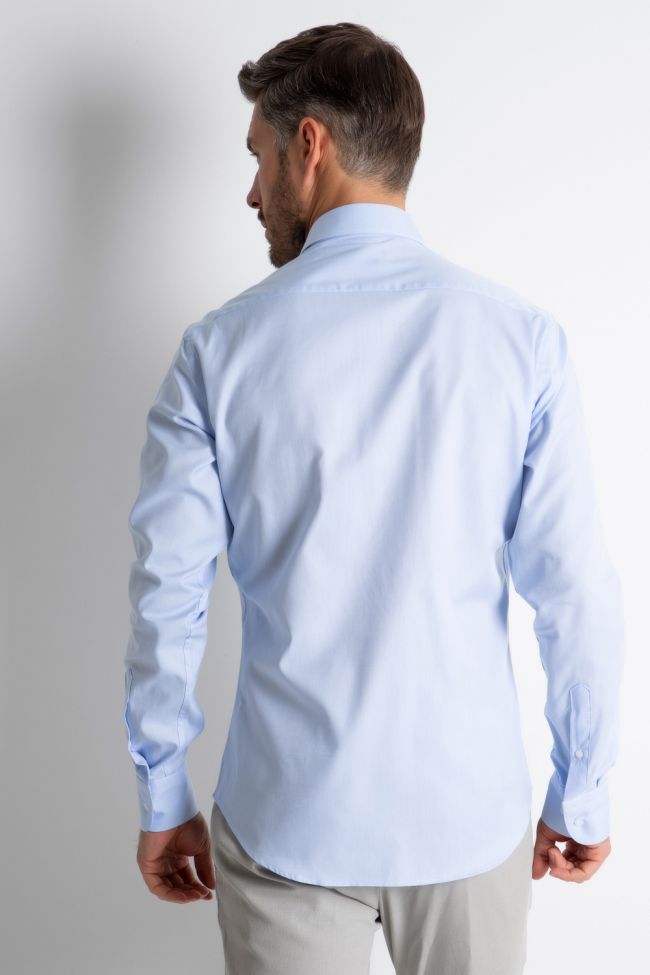 Aplomb Hemd Herren Aplomb Slim Einfarbig 100% Baumwolle Kragen Französisch Lange Ärmel