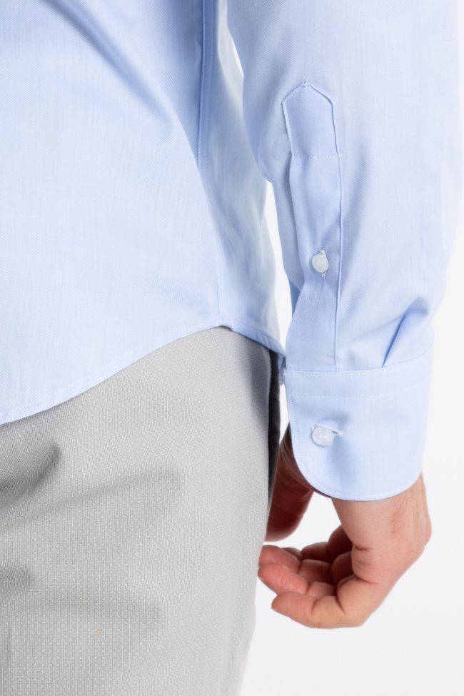 Aplomb Hemd Herren Aplomb Slim Einfarbig 100% Baumwolle Kragen Französisch Lange Ärmel
