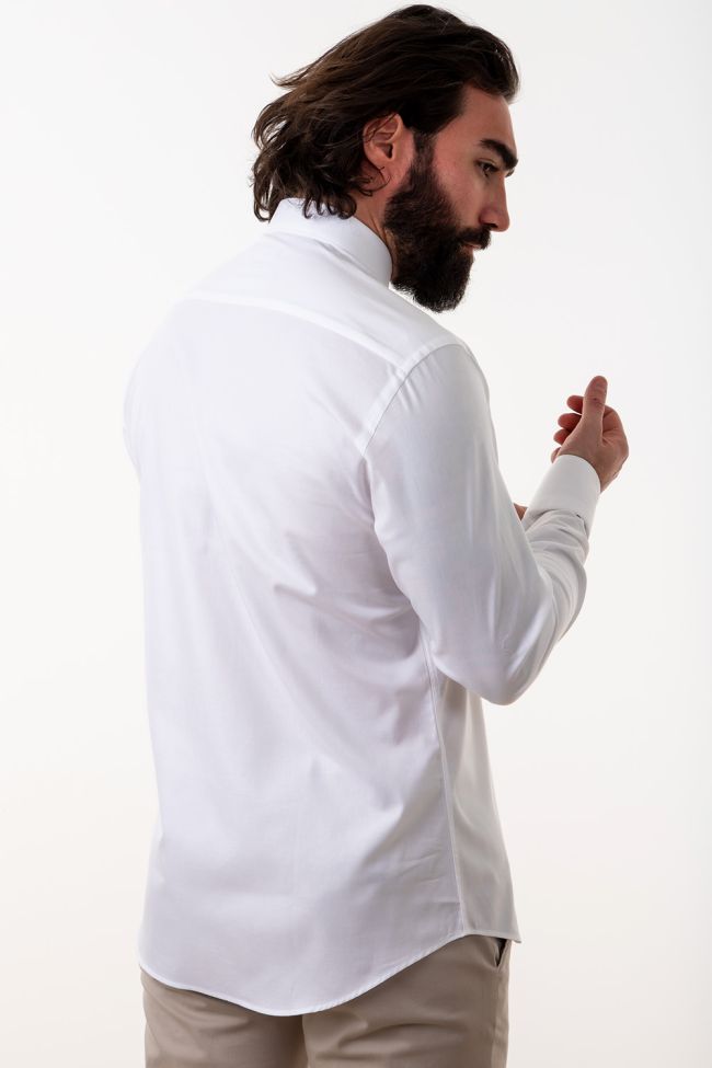 Aplomb Hemd Herren Aplomb Slim Einfarbig 100% Baumwolle Kragen Französisch Lange Ärmel