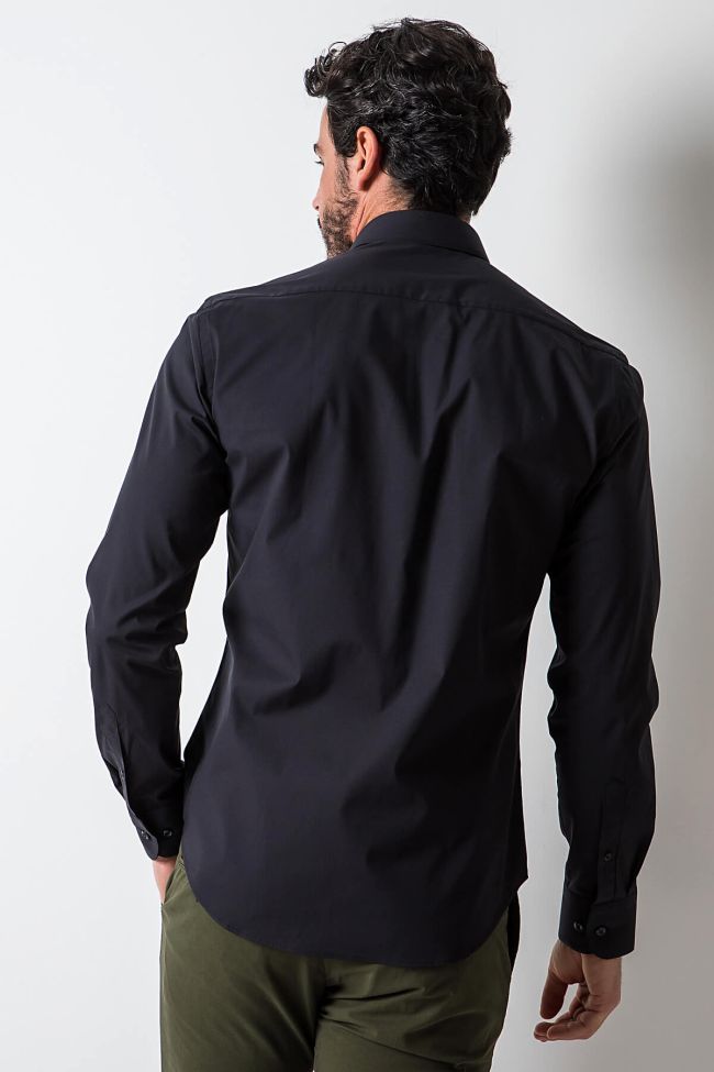 Aplomb Hemd Herren Aplomb Slim Einfarbig 100% Baumwolle Kragen Italienisch Lange Ärmel
