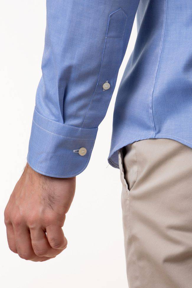 Aplomb Hemd Herren Aplomb Slim Einfarbig 100% Baumwolle Kragen Französisch Lange Ärmel