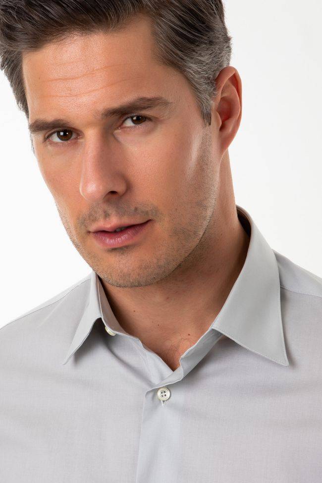 Aplomb Hemd Herren Aplomb Slim Einfarbig 97% Baumwolle 3% Elastan Kragen Italienisch Lange Ärmel