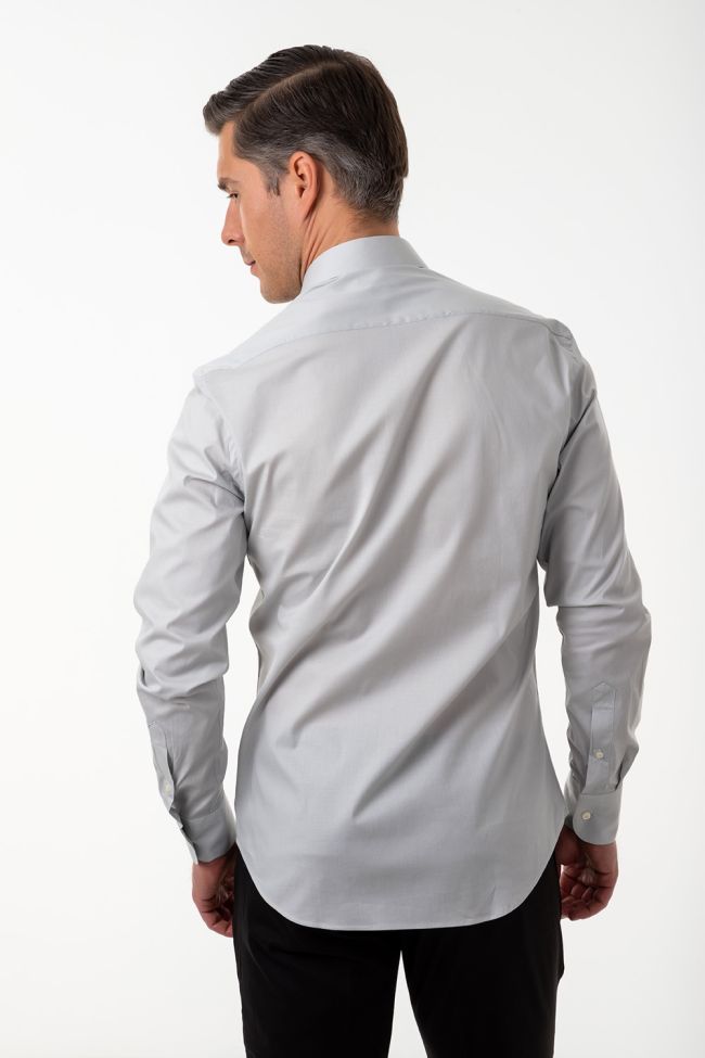 Aplomb Hemd Herren Aplomb Slim Einfarbig 97% Baumwolle 3% Elastan Kragen Italienisch Lange Ärmel