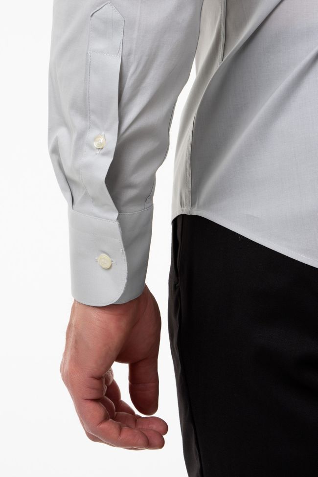 Aplomb Hemd Herren Aplomb Slim Einfarbig 97% Baumwolle 3% Elastan Kragen Italienisch Lange Ärmel