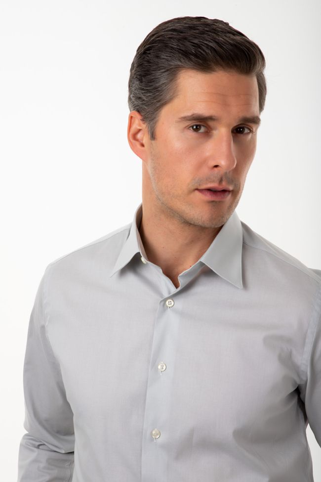 Aplomb Hemd Herren Aplomb Slim Einfarbig 97% Baumwolle 3% Elastan Kragen Italienisch Lange Ärmel