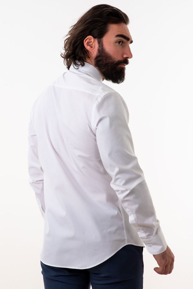 Aplomb Hemd Herren Aplomb Slim Einfarbig 97% Baumwolle 3% Elastan Kragen Italienisch Lange Ärmel