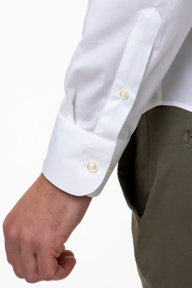 Aplomb Hemd Herren Aplomb Slim Einfarbig 97% Baumwolle 3% Elastan Kragen Französisch Lange Ärmel
