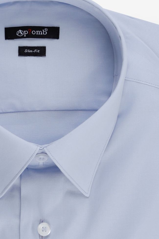 Aplomb Hemd Herren Aplomb Slim Einfarbig 97% Baumwolle 3% Elastan Kragen Italienisch Lange Ärmel