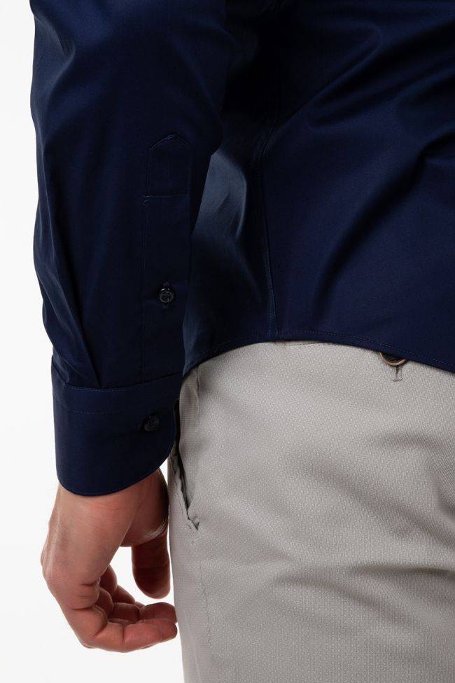 Aplomb Hemd Herren Aplomb Slim Einfarbig 97% Baumwolle 3% Elastan Kragen Italienisch Lange Ärmel