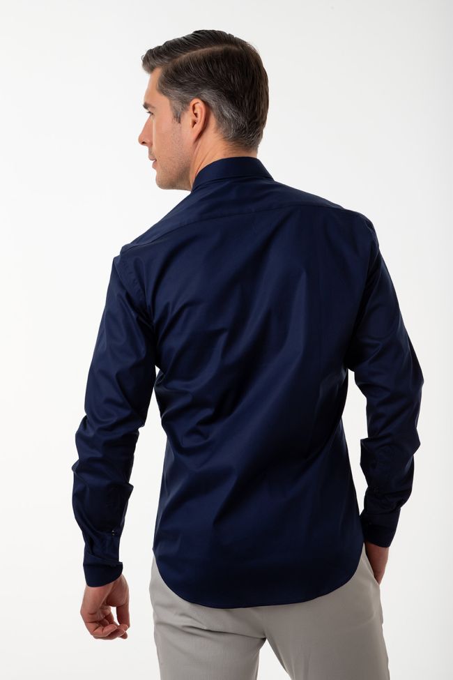 Aplomb Hemd Herren Aplomb Slim Einfarbig 97% Baumwolle 3% Elastan Kragen Italienisch Lange Ärmel