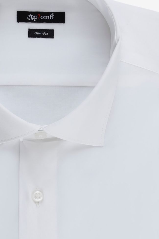 Aplomb Hemd Herren Aplomb Slim Einfarbig 97% Baumwolle 3% Elastan Kragen Französisch Lange Ärmel