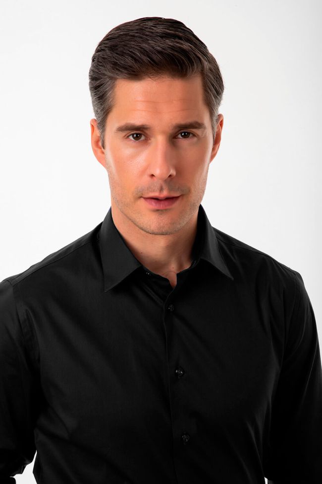 Aplomb Hemd Herren Aplomb Slim Einfarbig 97% Baumwolle 3% Elastan Kragen Italienisch Lange Ärmel