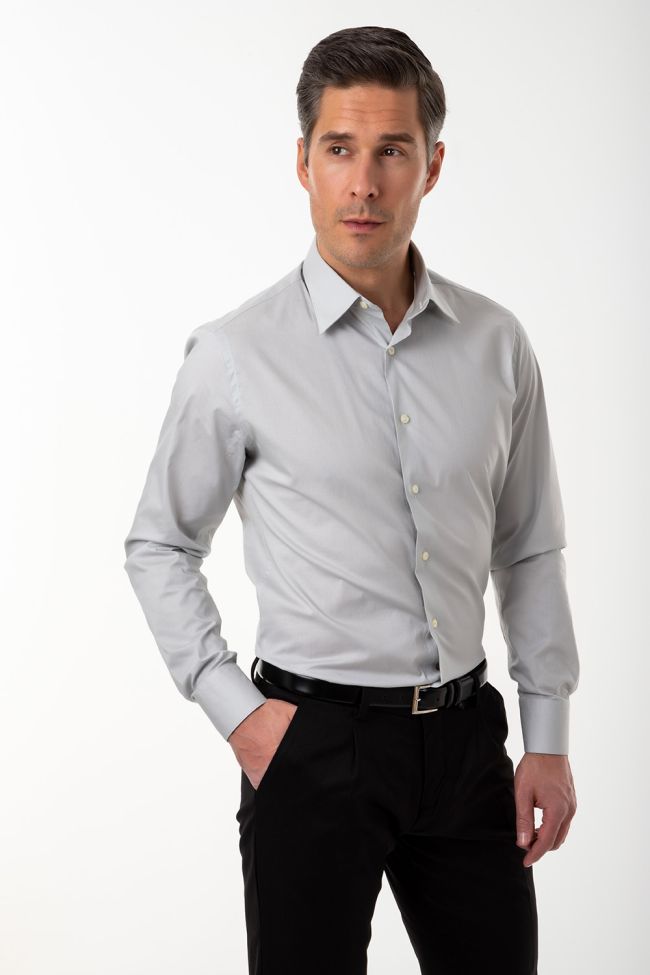 aplomb Hemd Herren Aplomb Slim Einfarbig 97% Baumwolle 3% elastan kragen Italienisch Lange Ärmel