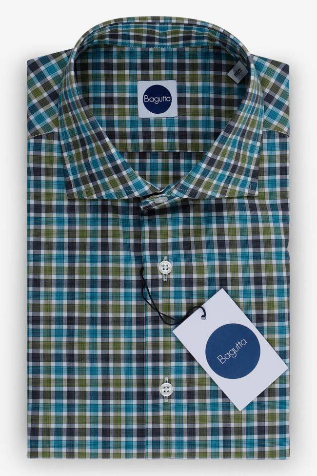 bagutta Hemd Herren Bagutta Classic Karo 100% Baumwolle kragen Französisch Lange Ärmel