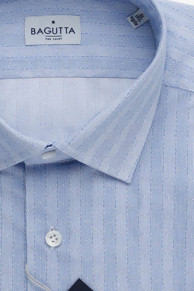 Bagutta Hemd Herren Bagutta Regular Halb Unifarben 100% Baumwolle Kragen Italienisch Lange Ärmel