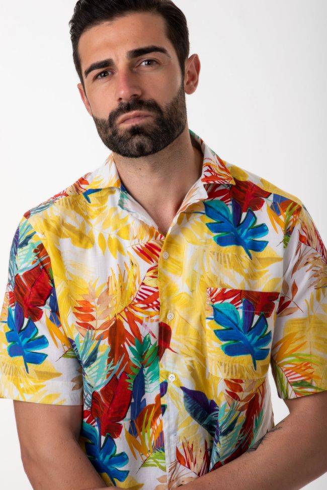 Bagutta Hemd Herren Bagutta Regular Muster 100% Baumwolle Kragen Hawaiikragen Kurze Ärmel