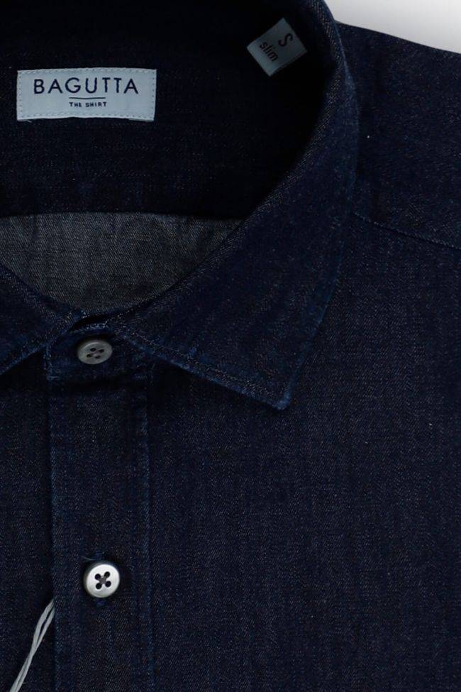 Bagutta Hemd Herren Bagutta Slim Einfarbig 100% Baumwolle Kragen Italienisch Lange Ärmel