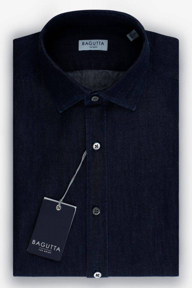 bagutta Hemd Herren Bagutta Slim Einfarbig 100% Baumwolle kragen Italienisch Lange Ärmel
