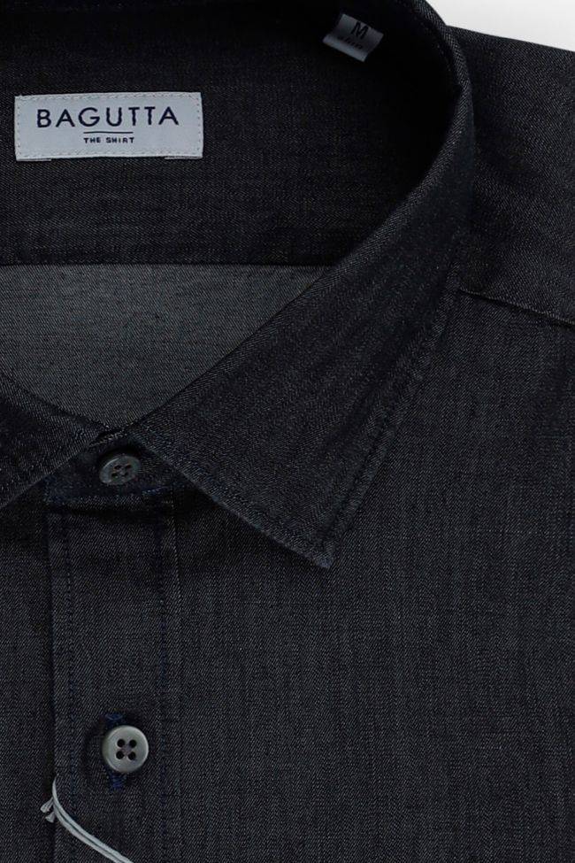 Bagutta Hemd Herren Bagutta Slim Einfarbig 100% Baumwolle Kragen Italienisch Lange Ärmel