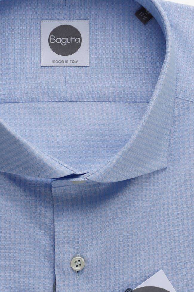 Bagutta Hemd Herren Bagutta Slim Halb Unifarben 100% Baumwolle Kragen Französisch Lange Ärmel