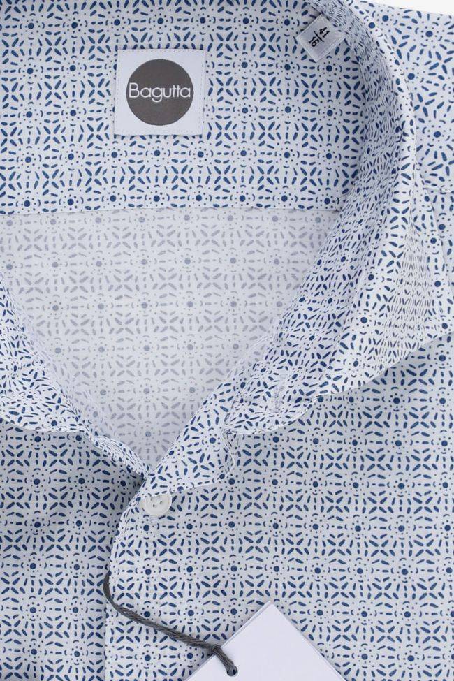 Bagutta Hemd Herren Bagutta Slim Muster 100% Baumwolle Kragen Französisch Lange Ärmel