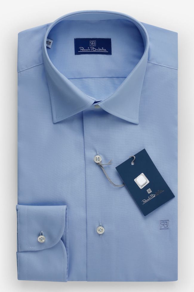 balestra Hemd Herren Balestra Regular Einfarbig 100% Baumwolle kragen Französisch Lange Ärmel