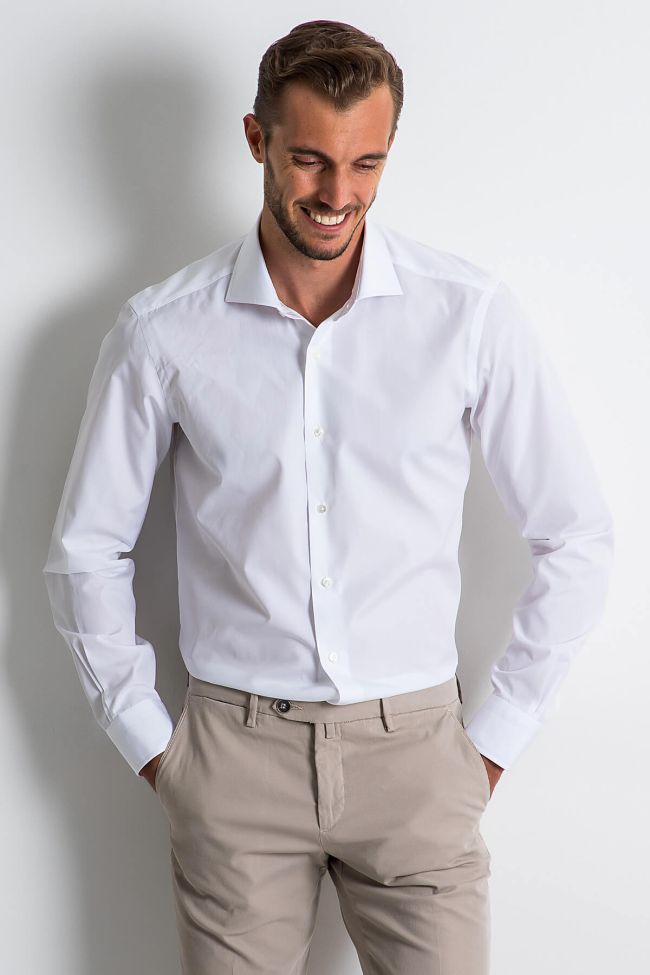 Barba Hemd Herren Barba Regular Einfarbig 100% Baumwolle Kragen Französisch Lange Ärmel