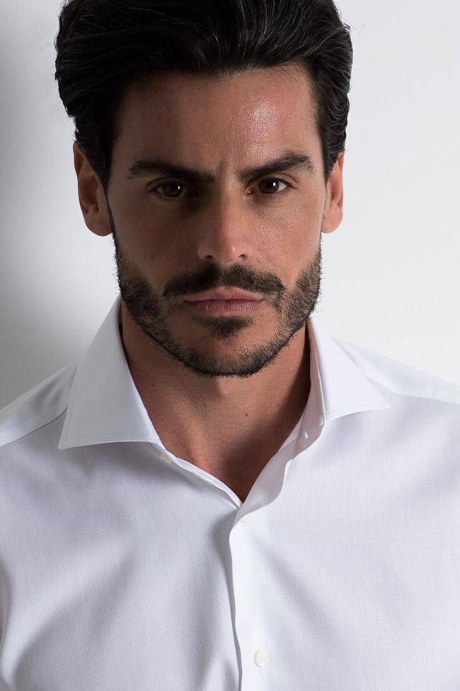 Barba Hemd Herren Barba Regular Einfarbig 100% Baumwolle Kragen Französisch Lange Ärmel