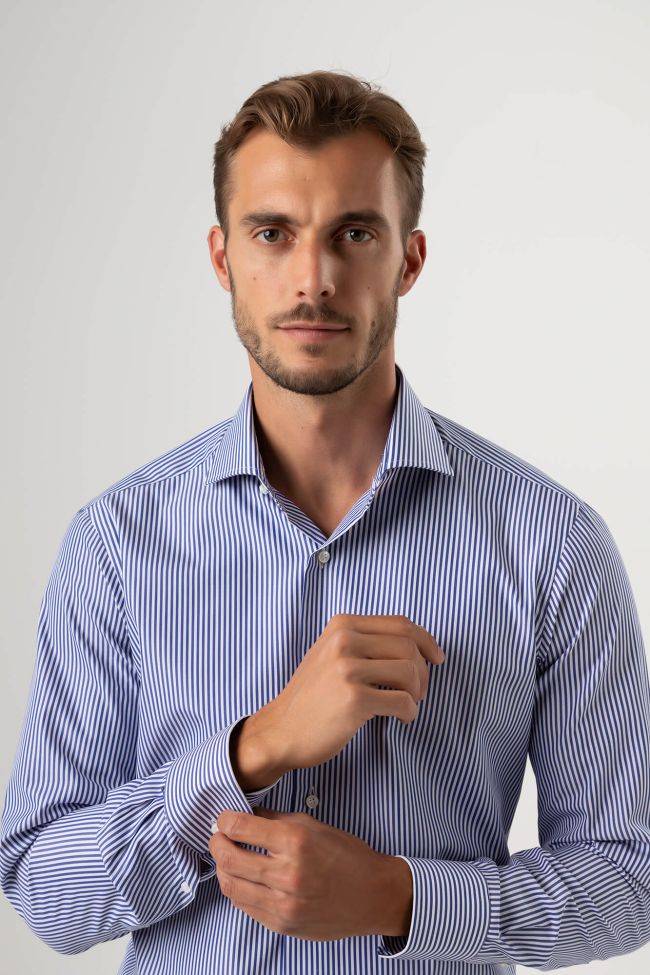Barba Hemd Herren Barba Regular Streifen 100% Baumwolle Kragen Französisch Lange Ärmel