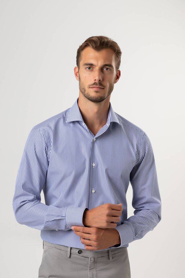 Barba Hemd Herren Barba Regular Streifen 100% Baumwolle Kragen Französisch Lange Ärmel