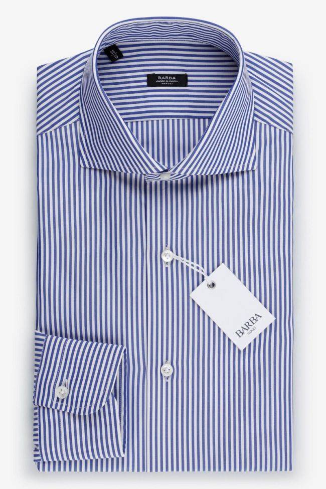 barba Hemd Herren Barba Regular Streifen 100% Baumwolle kragen Französisch Lange Ärmel