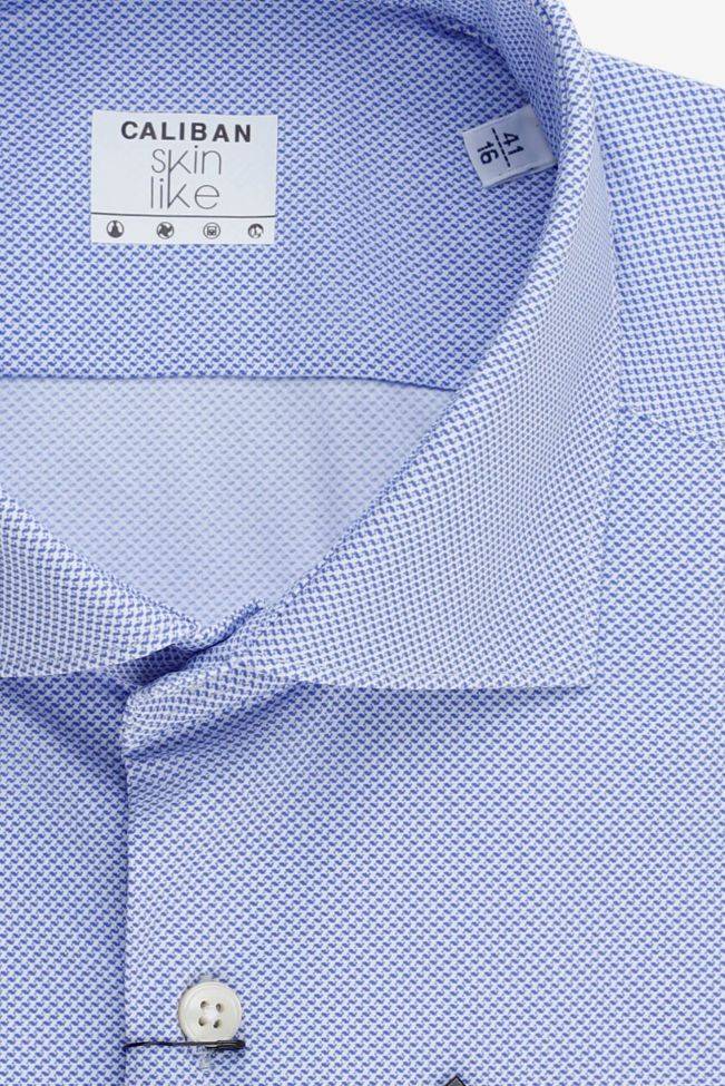 Caliban Hemd Herren Caliban Regular Bügelfreie Halb Unifarben 73% Polyamide 27% Elastan Kragen Französisch Lange Ärmel
