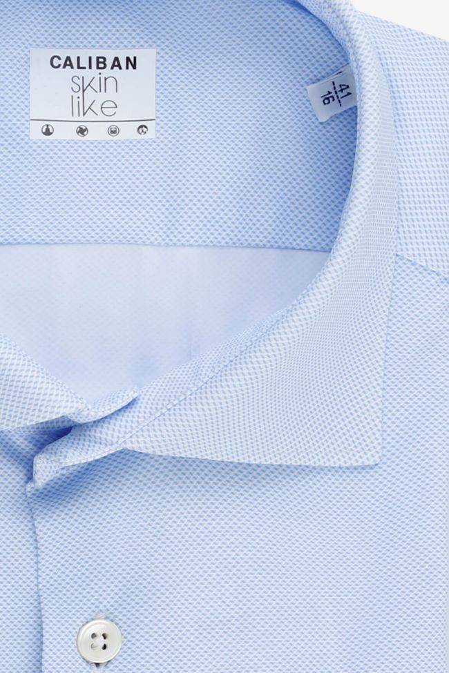 Caliban Hemd Herren Caliban Regular Bügelfreie Halb Unifarben 73% Polyamide 27% Elastan Kragen Französisch Lange Ärmel