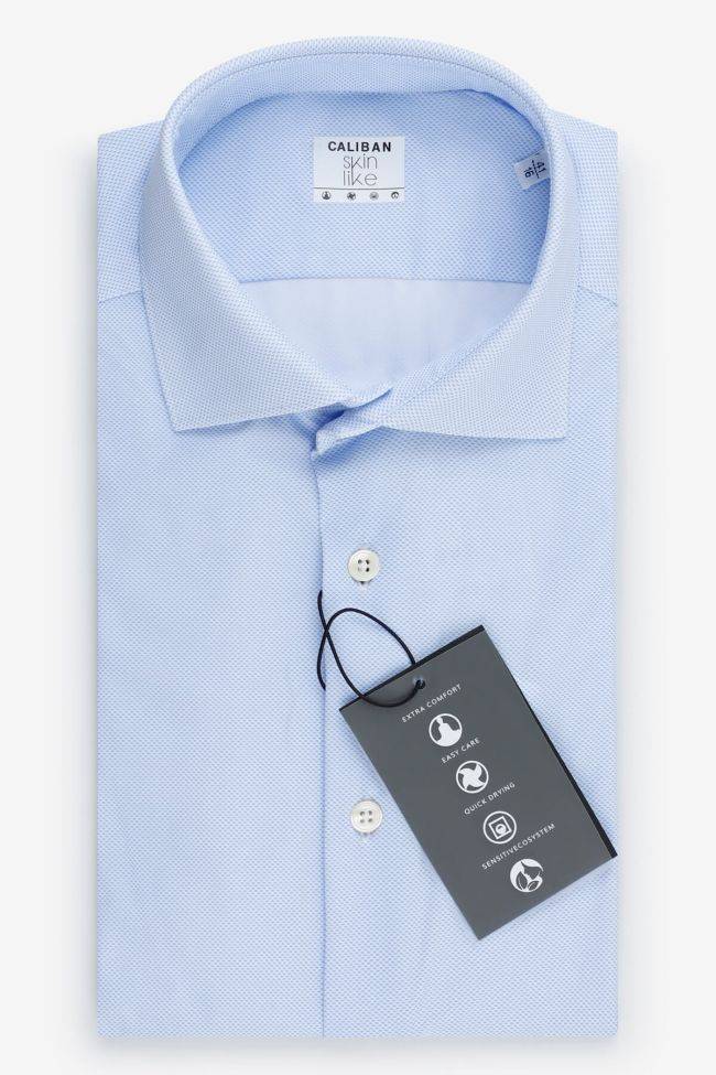 caliban Hemd Herren Caliban Regular Bügelfreie Halb Unifarben 73% polyamide 27% elastan kragen Französisch Lange Ärmel