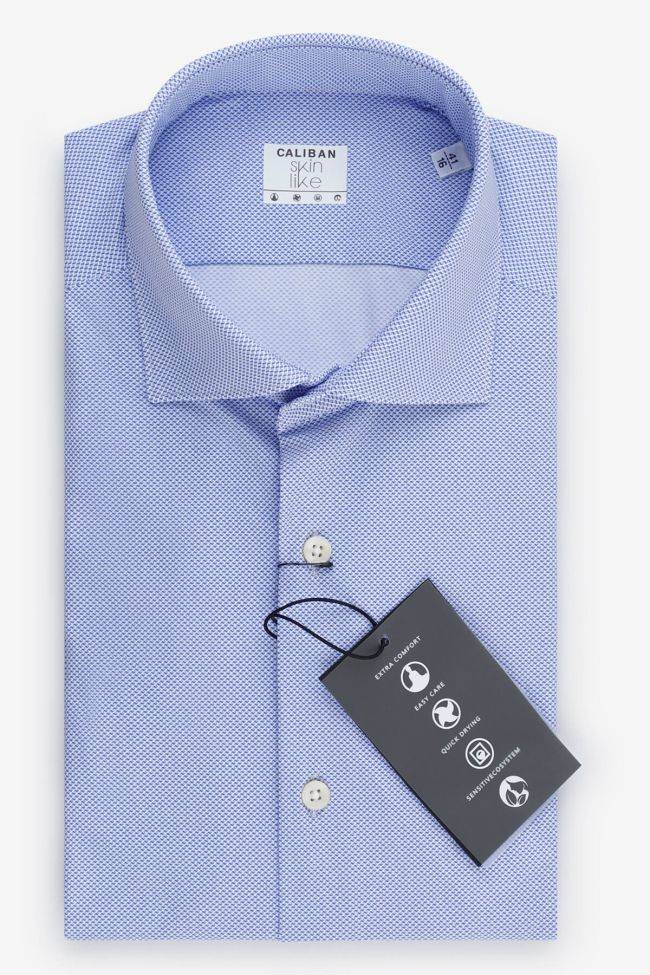 caliban Hemd Herren Caliban Regular Bügelfreie Halb Unifarben 73% polyamide 27% elastan kragen Französisch Lange Ärmel