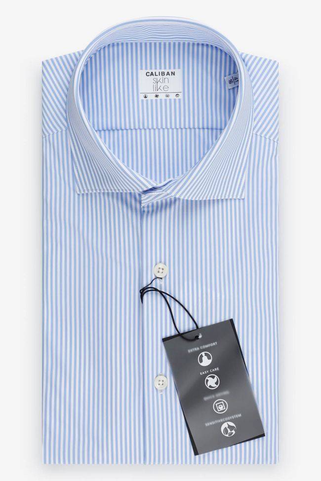 caliban Hemd Herren Caliban Regular Bügelfreie Streifen 85% poliammide 15% elastam kragen Französisch Lange Ärmel