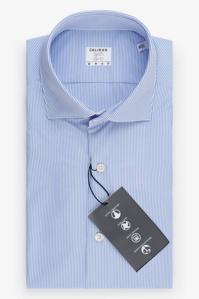 caliban Hemd Herren Caliban Regular Bügelfreie Streifen 85% poliammide 15% elastam kragen Französisch Lange Ärmel