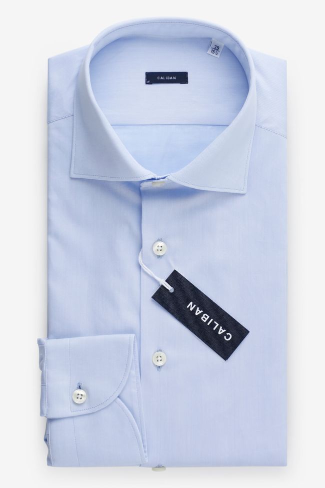 Caliban Hemd Herren Caliban Regular Einfarbig 100% Baumwolle Kragen Französisch Lange Ärmel