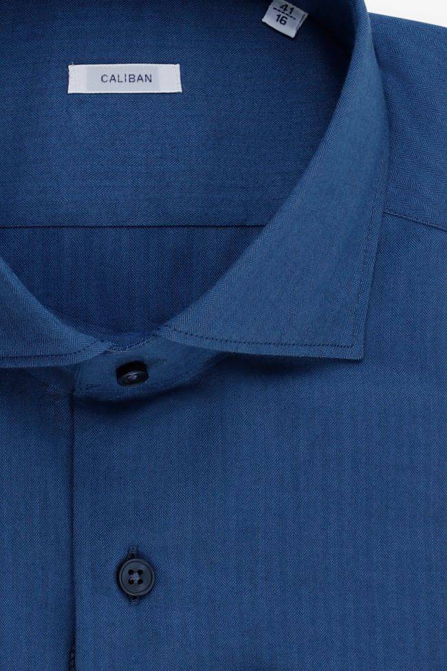 Caliban Hemd Herren Caliban Regular Einfarbig 100% Baumwolle Kragen Französisch Lange Ärmel