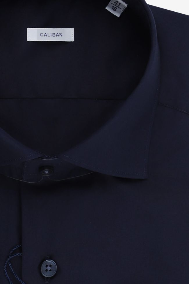 Caliban Hemd Herren Caliban Regular Einfarbig 100% Baumwolle Kragen Französisch Lange Ärmel