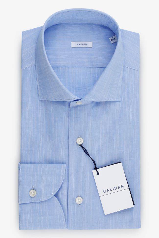 caliban Hemd Herren Caliban Regular Einfarbig 100% Baumwolle kragen Französisch Lange Ärmel