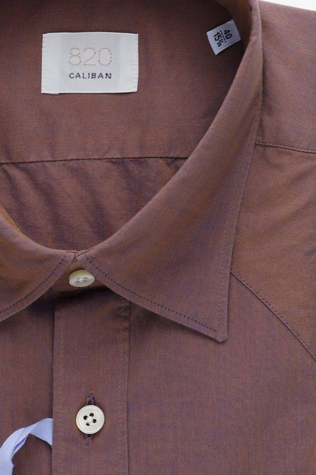 Caliban Hemd Herren Caliban Regular Einfarbig 100% Baumwolle Kragen Italienisch Lange Ärmel