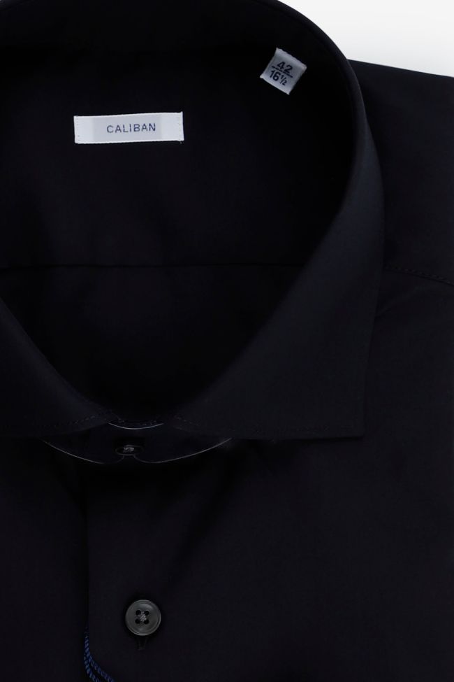 Caliban Hemd Herren Caliban Regular Einfarbig 100% Baumwolle Kragen Französisch Lange Ärmel