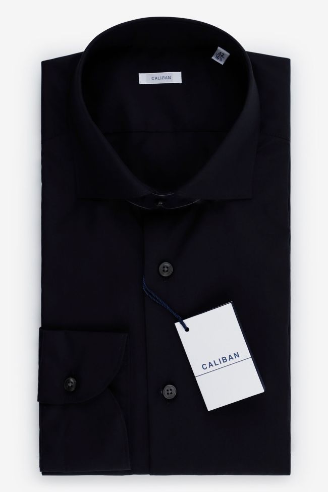 caliban Hemd Herren Caliban Regular Einfarbig 100% Baumwolle kragen Französisch Lange Ärmel