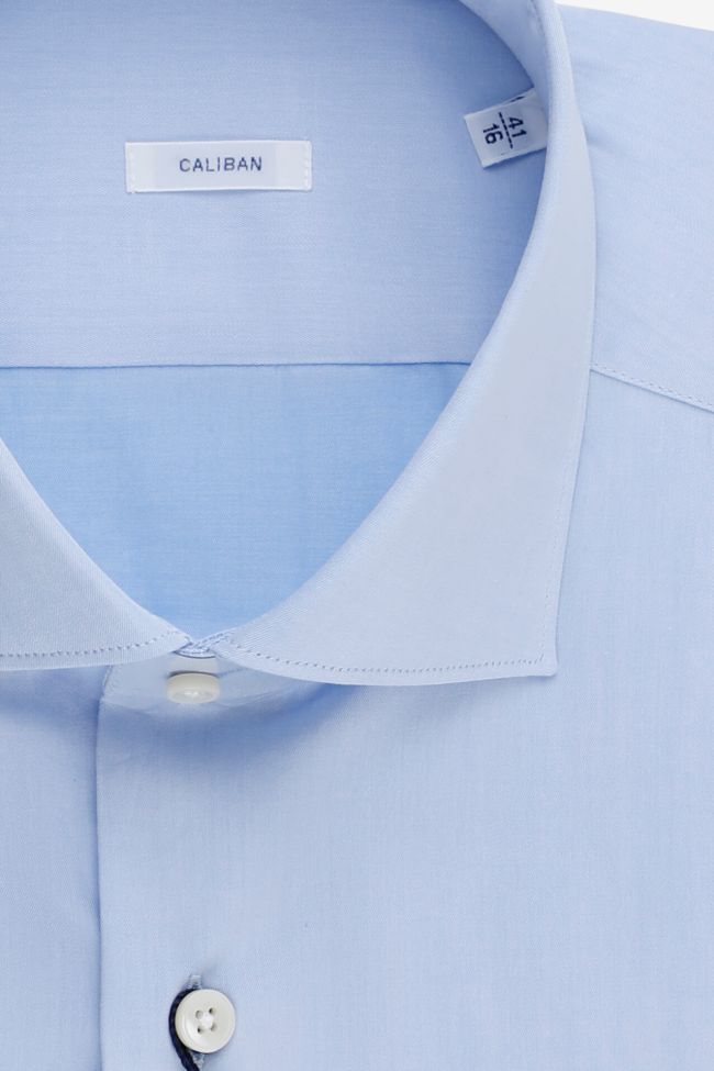 Caliban Hemd Herren Caliban Regular Einfarbig 100% Baumwolle Kragen Französisch Lange Ärmel