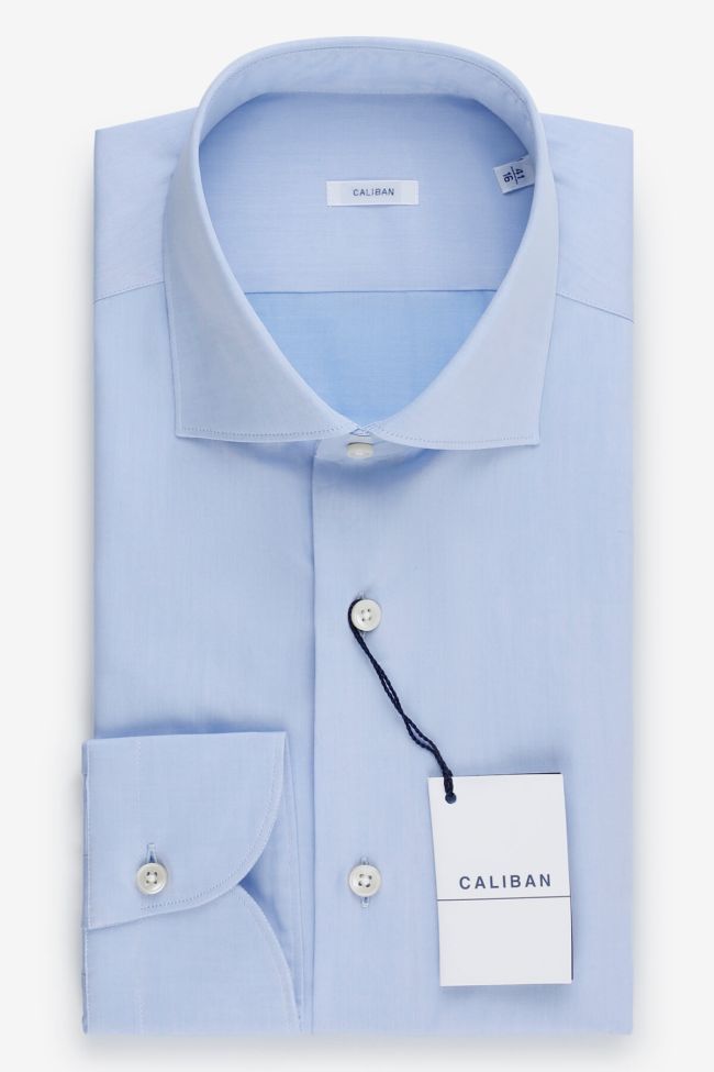 caliban Hemd Herren Caliban Regular Einfarbig 100% Baumwolle kragen Französisch Lange Ärmel